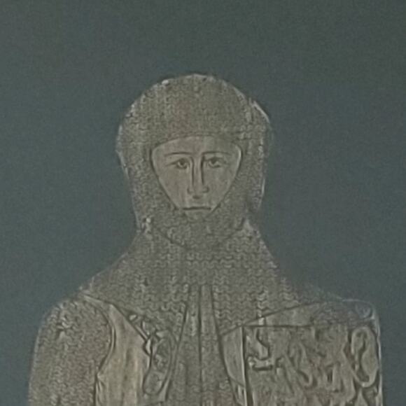 Vintage Sir Roger de Trumpington Brass Rubbing Art in Ornate Gold Frame 31x19 - Picture 2 of 16